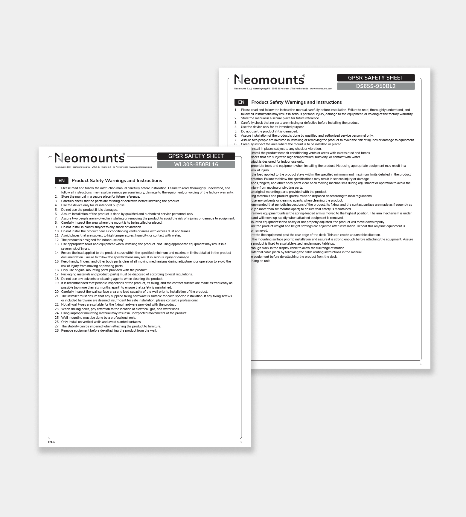 Fiches de sécurité