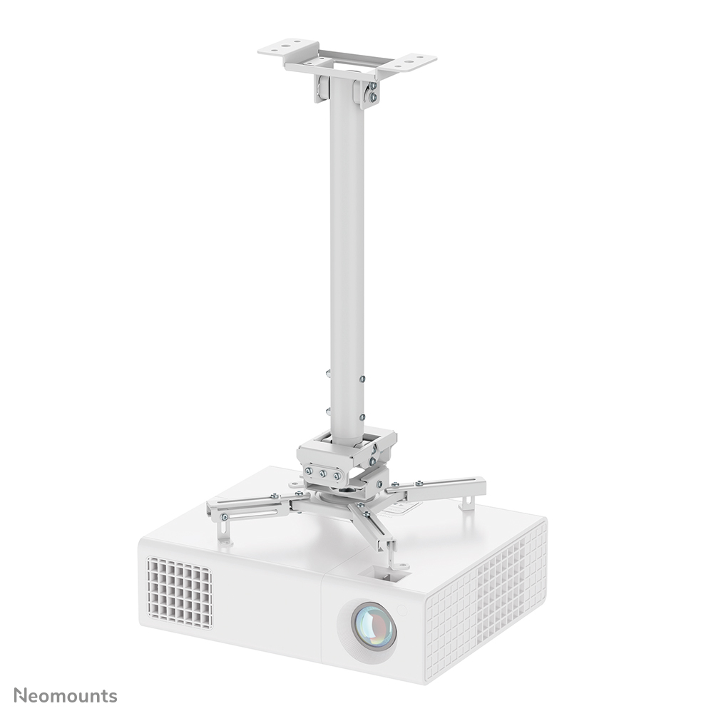 Neomounts CL25-540WH1 Support de plafond pour vidéoprojecteur - max 35 kg - h60.5-90.5 cm - Modèle à installation facile - orientable - blanc