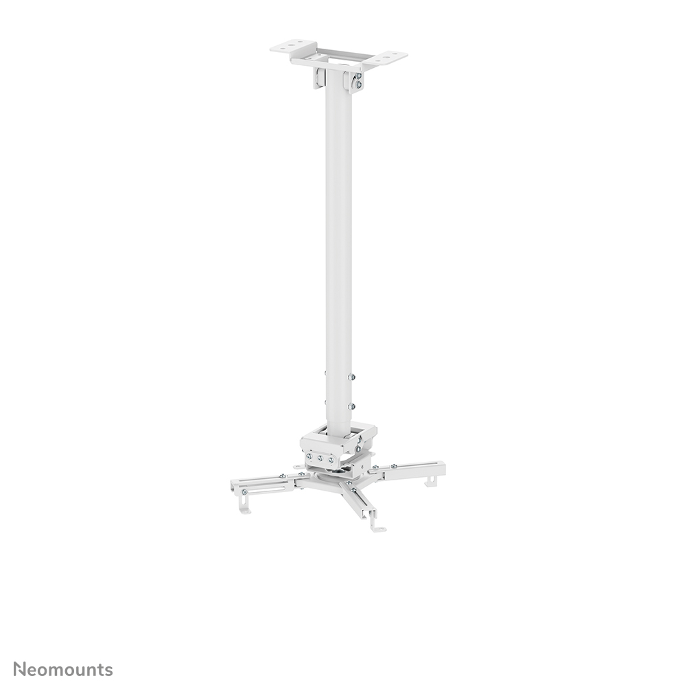 Neomounts CL25-550WH1 Support de plafond pour vidéoprojecteur - max 35 kg - h74.5-114.5 cm - Modèle à installation facile - orientable - blanc