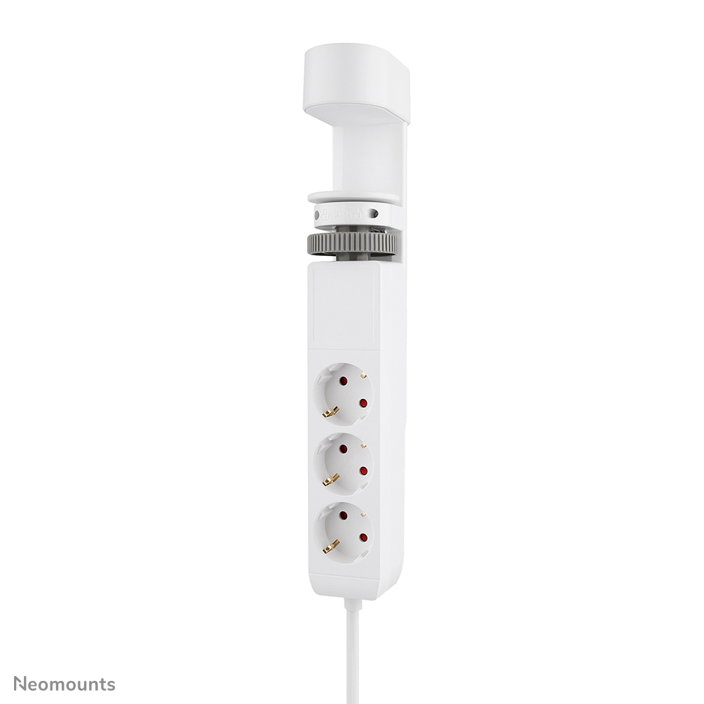 Neomounts VOLT DS22-840WH6 Multiprise de bureau avec pince - 2 x USB-C (20W), 1x USB-A (18W), 3 x 230V. prise Type F 3680 Watt- cordon de 1,4 m - charge rapide - blanc