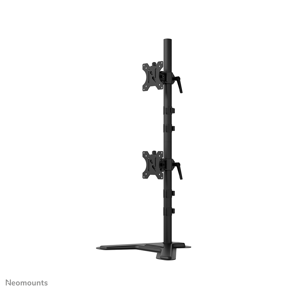 Neomounts DS45-600BL2V Support de moniteur double - 10-32" - 0-9 kg | 19,8 lbs (2x) - inclinable à 90° - rotatif à 360° - pivotant à 180° - VESA 75x75 - Noir