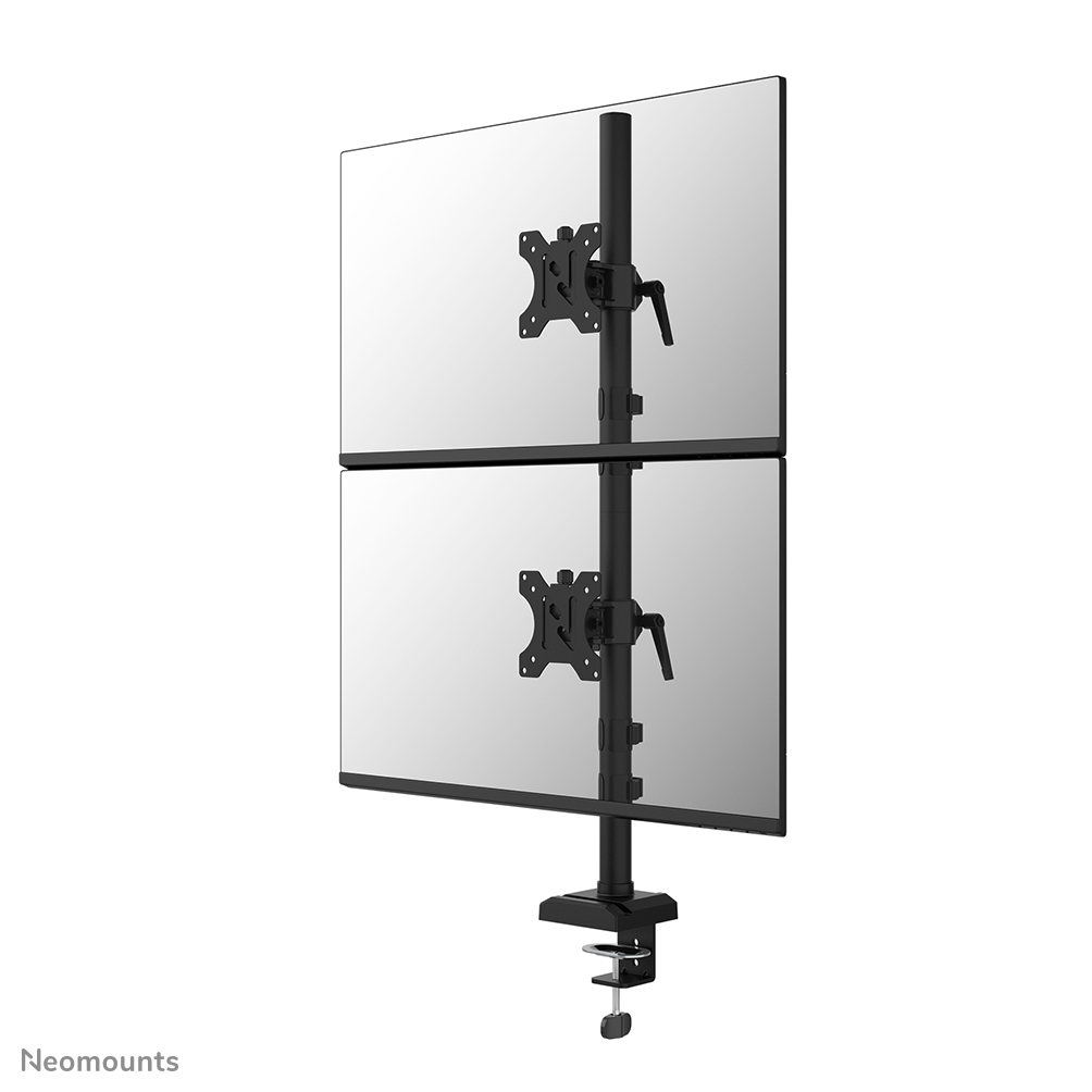 Neomounts DS60-600BL2V Bras de moniteur double -  10-32" -  0-9 kg | 19,8 lbs (2x) - inclinable à 90° - rotatif à 360° - pivotant à 160° - VESA 75x75 - Noir