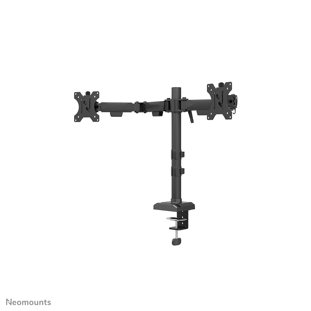 Neomounts NERO DS60-600BL2 Support à fixer pour écran double 10-32" - 0-8 kg/écran - Quickfix - arrêt 180° - emballage 100 % sans plastique - noir