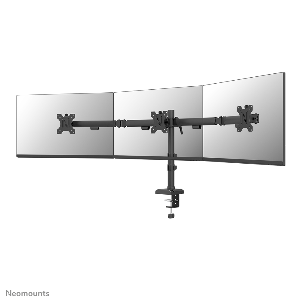 Neomounts NERO DS60-600BL3 Support à fixer pour écran triple 10-27" - 0-6 kg/écran - Quickfix - arrêt 180° - emballage 100 % sans plastique - noir
