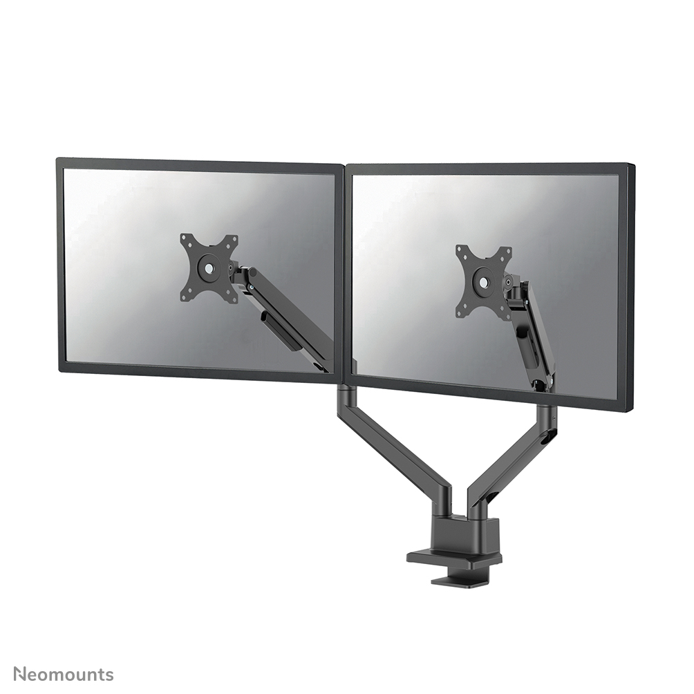 Neomounts NEXT Slim DS70-250BL2 Support à fixer pour écran double 17-32" - 1-9 kg/écran (incurvé 8 kg/écran)- ressort à gaz - arrêt 180° - Topfix - Modèle à installation facile - emballage 100 % sans plastique - noir