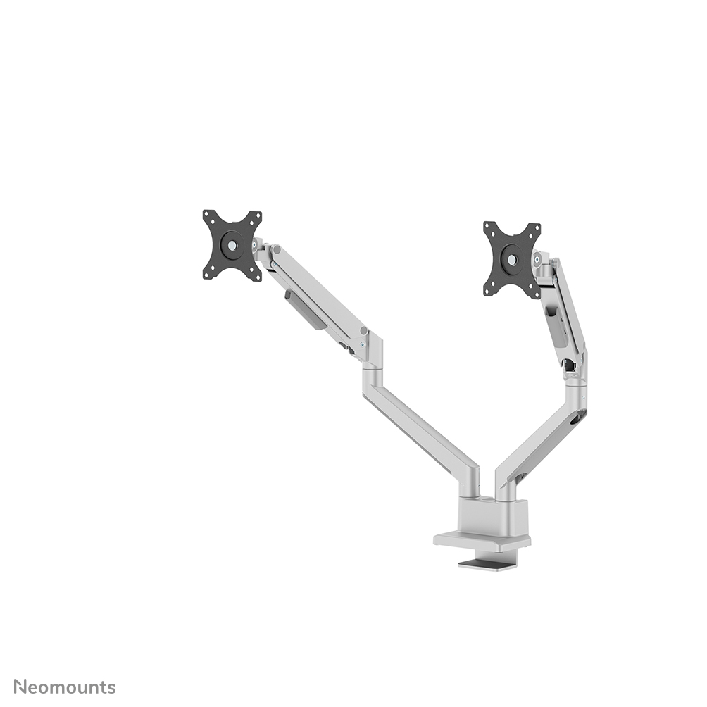 Neomounts NEXT Slim DS70-250SL2 Support à fixer pour écran double 17-32" - 1-9 kg/écran (incurvé 8 kg/écran) - ressort à gaz - arrêt 180° - Topfix - Modèle à installation facile - emballage 100 % sans plastique - argent