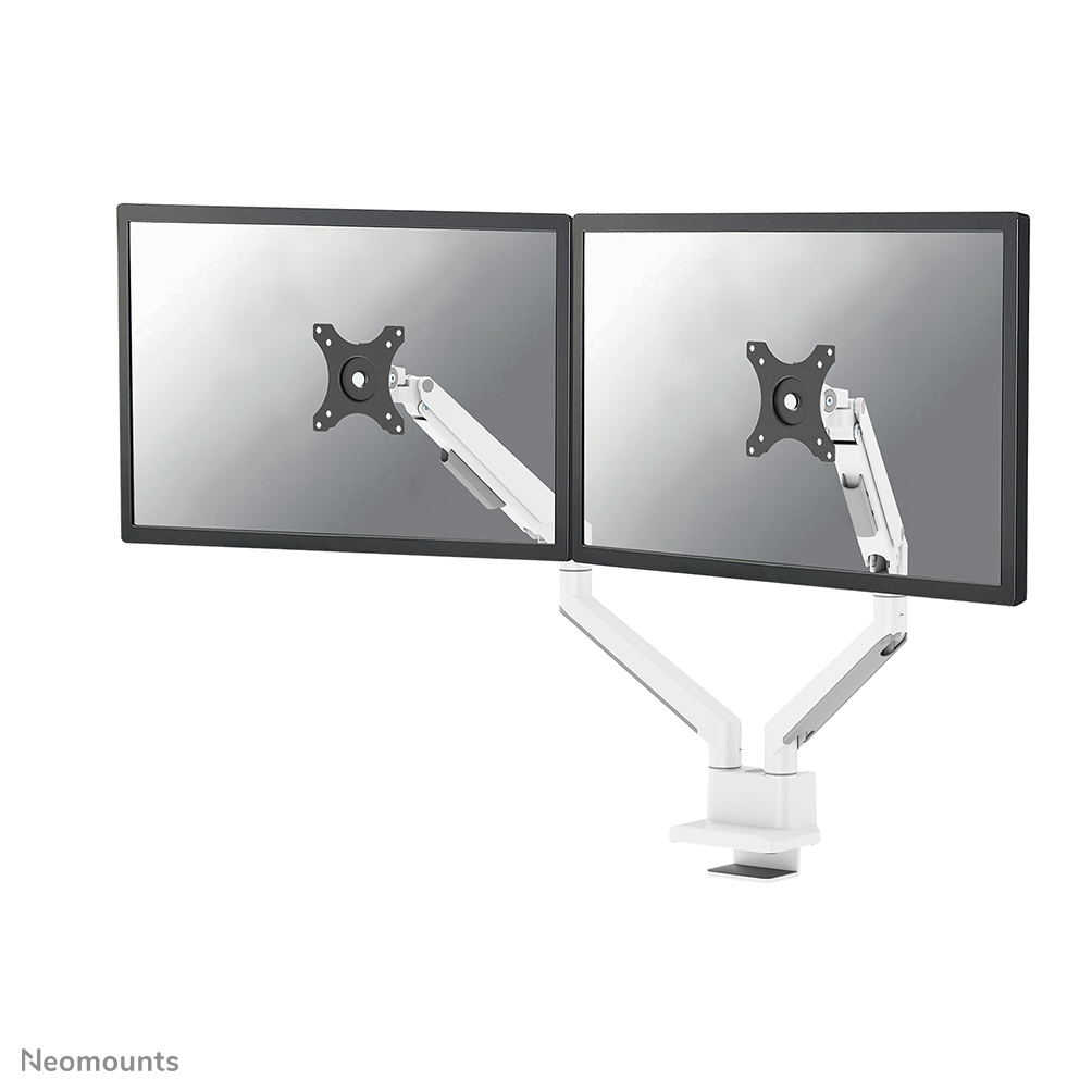 Neomounts NEXT Slim DS70-250WH2 Support à fixer pour écran double 17-32" - 1-9 kg/écran (incurvé 8 kg/écran) - ressort à gaz - arrêt 180° - Topfix - Modèle à installation facile - emballage 100 % sans plastique - blanc