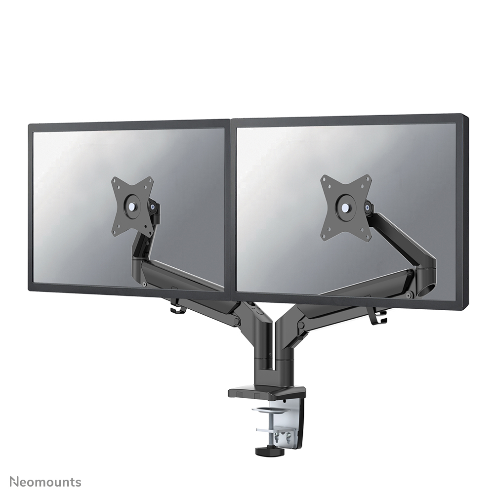 Neomounts DS70-810BL2 Support à fixer pour écran double 17-32" - 1-9 kg/écran - ressort à gaz - arrêt 180° - modèle T-Rex peu encombrant - noir