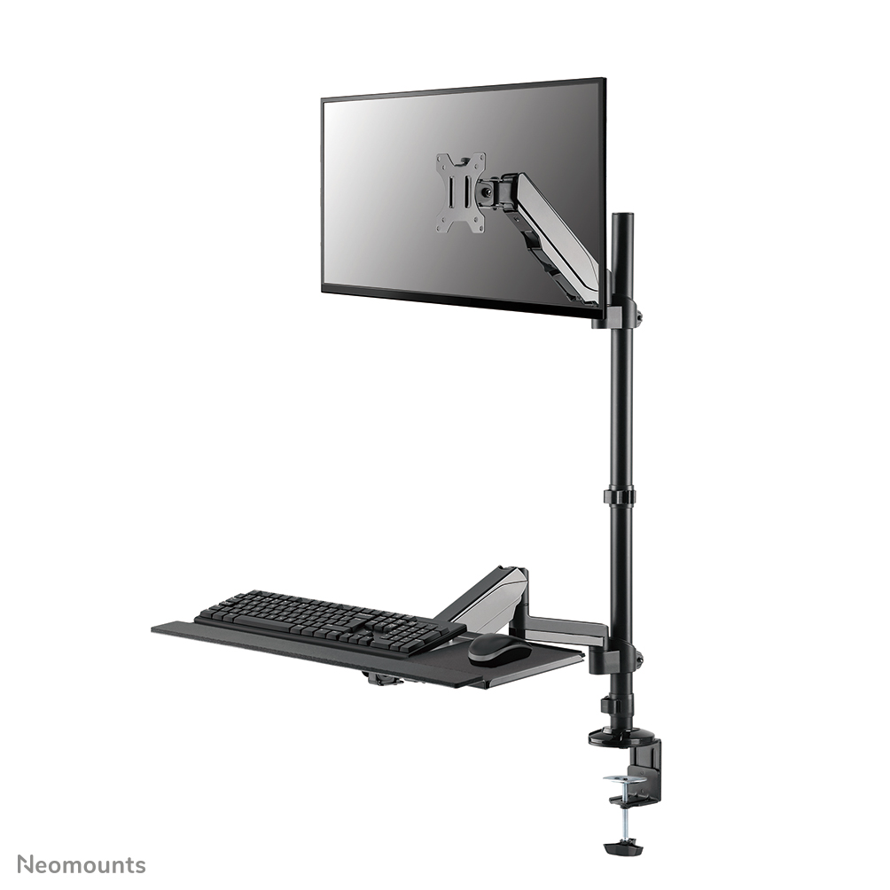 Neomounts DS90-325BL1 Station de travail assis-debout pour bureau 1 écran 17-32" - 1-9 kg (incurvé 6 kg) - ressort à gaz - noir