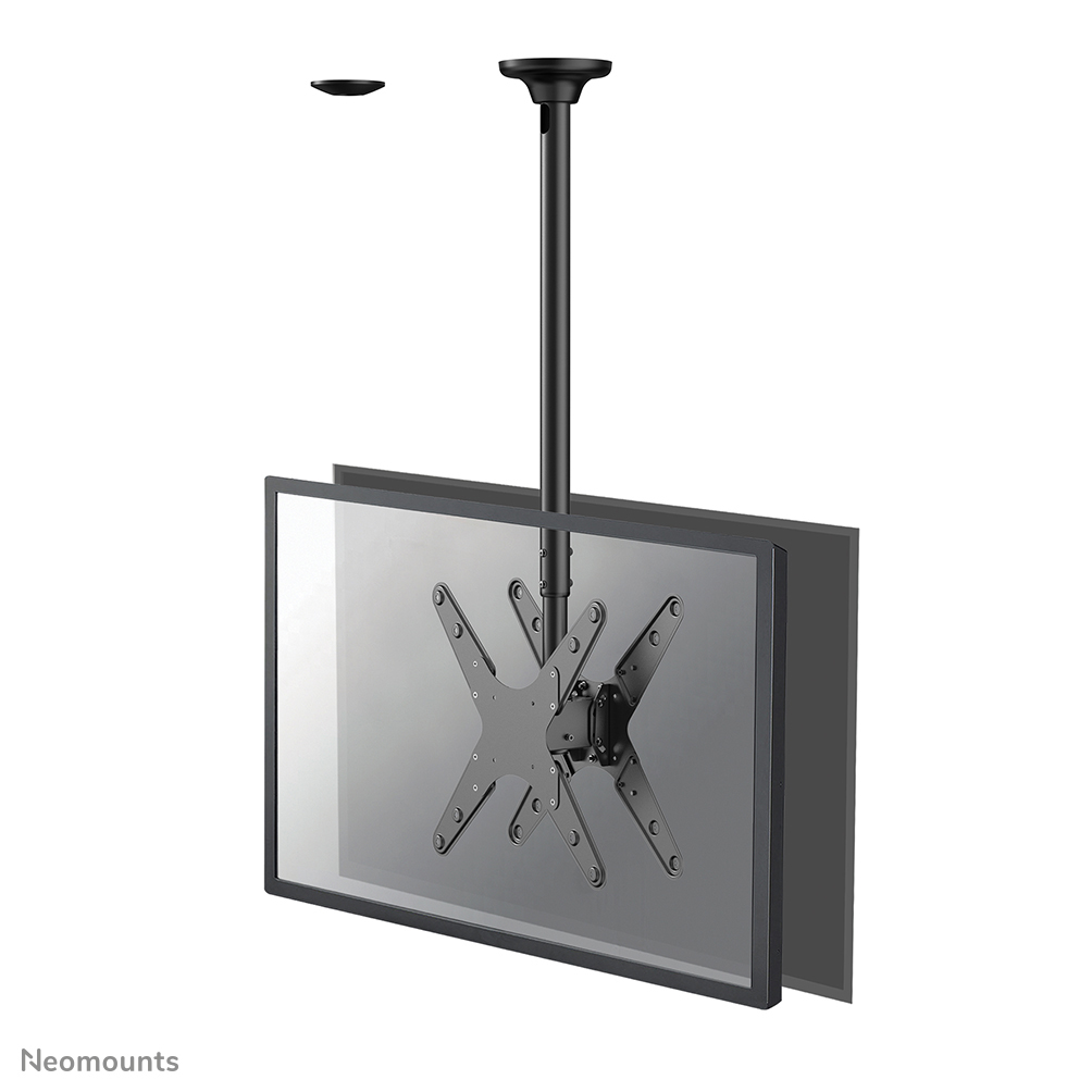 Neomounts FPMA-C340DBLACK Support de plafond pour 2 écrans 32-75" - max 50 kg/écran - VESA 100x100-400x400 - h106-156 cm - noir