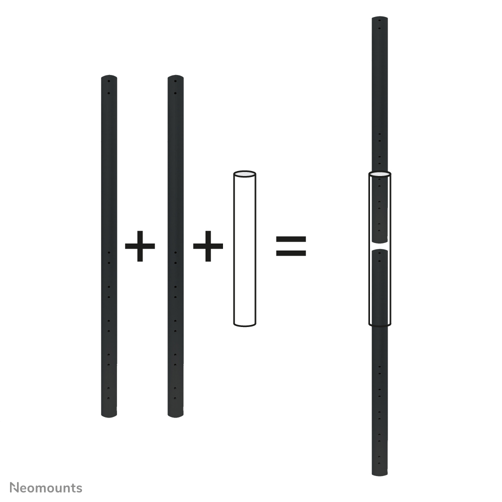 Neomounts FPMA-CPCONNECTBLACK Connecteur pour tube d'extension - max 50 kg - adapté pour FPMA-CP100/CP150/CP200BLACK - noir