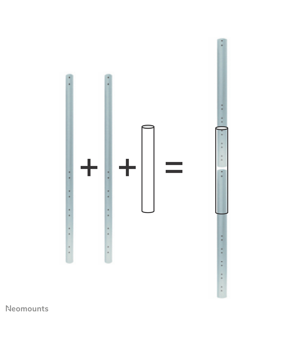 Neomounts FPMA-CPCONNECTSILVER Connecteur pour tube d'extension - max 50 kg - adapté pour FPMA-CP100/CP150/CP200 - argent