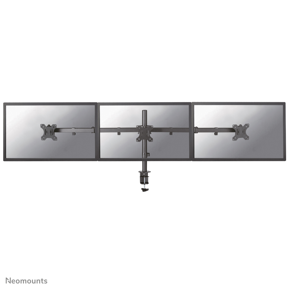 Le support de bureau Neomounts, modèle FPMA-D550D3BLACK, est un montage inclinable, pivotant et rotatif, pour 3 écrans plats jusqu'à 27" (69 cm).
