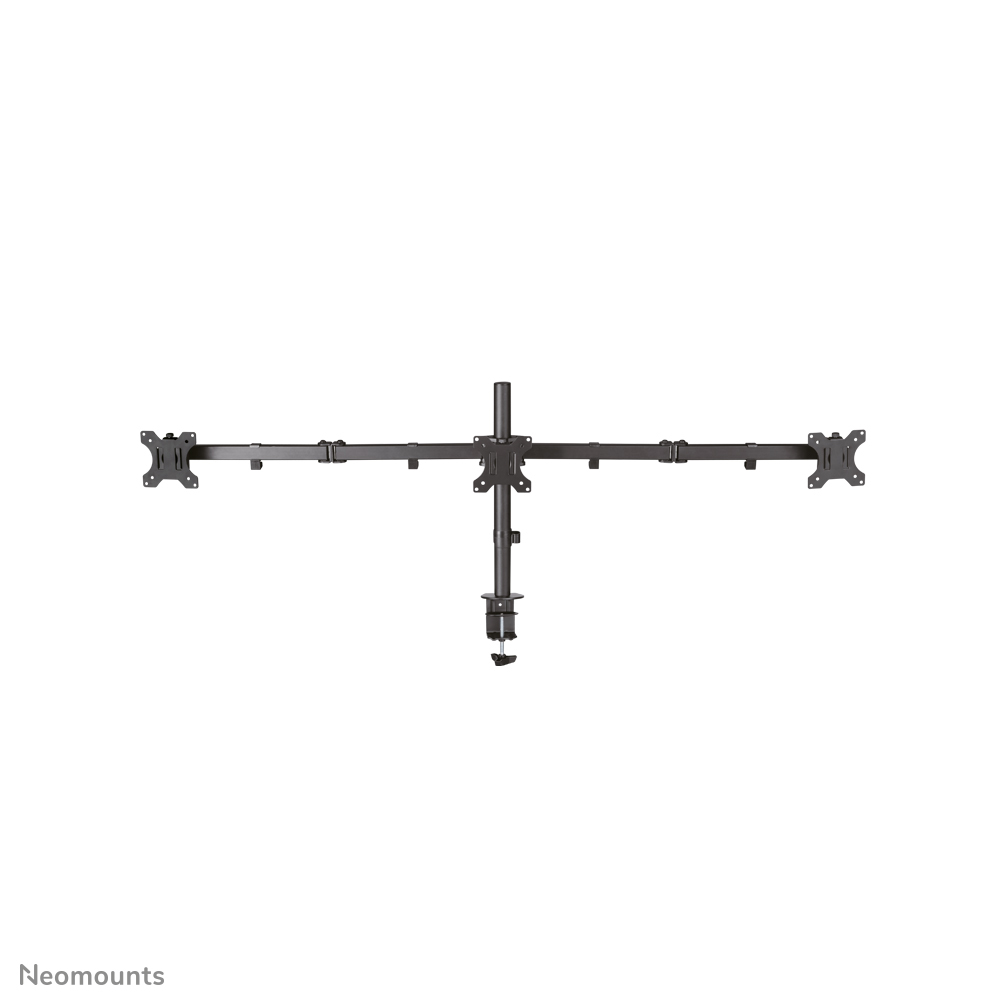 Le support de bureau Neomounts, modèle FPMA-D550D3BLACK, est un montage inclinable, pivotant et rotatif, pour 3 écrans plats jusqu'à 27" (69 cm).