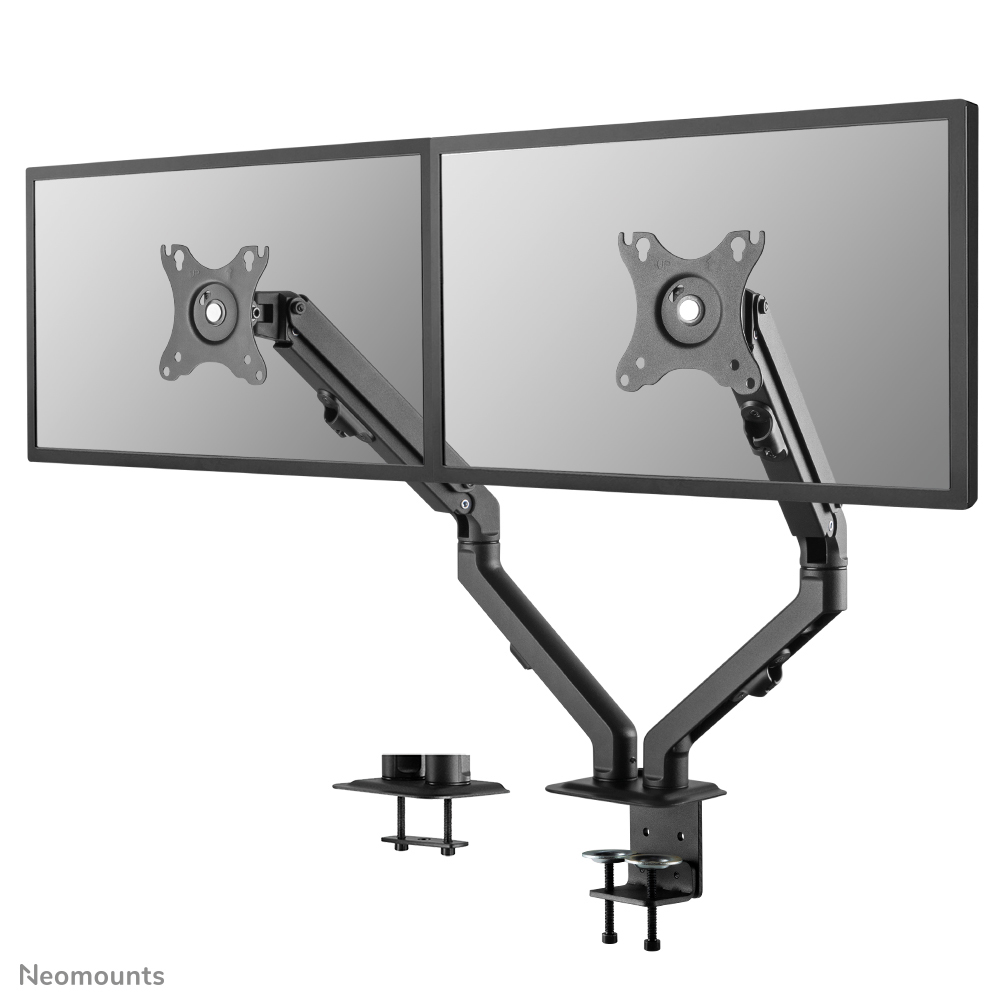 Neomounts FPMA-D650DBLACK Support à fixer pour écran double 17-27" - 2-7 kg/écran - ressort hélicoïdal - noir
