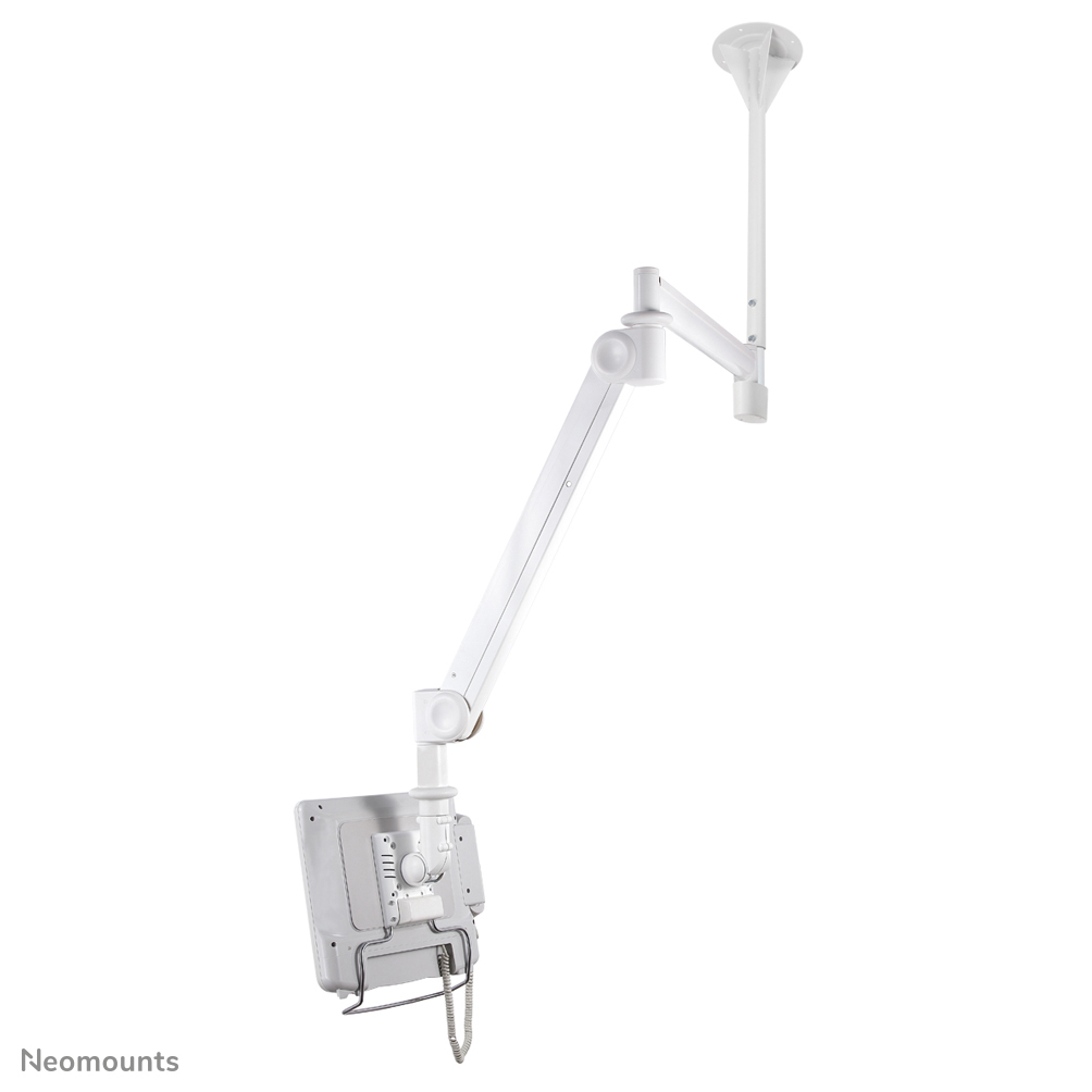 Neomounts FPMA-HAC100 Support plafond écran médical 10-24" - h0-170 cm - 1-6 kg - VESA 75x75-100x100 - ressort à gaz - blanc