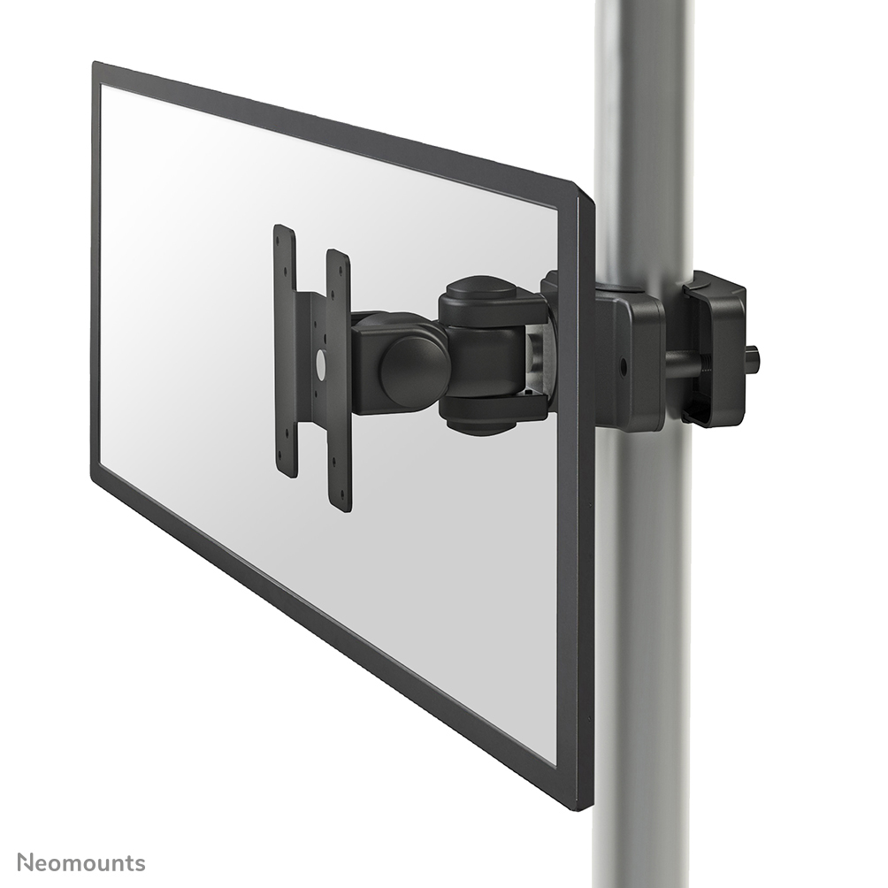 Le support de poteau Neomounts by Newstar, modèle FPMA-WP200BLACK, est un montage inclinable, pivotant et rotatif pour les écrans plats jusqu'à 30" (76 cm).