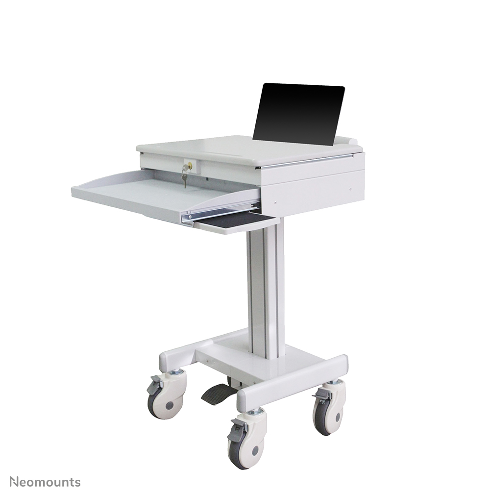 Neomounts MED-M100 Station de travail mobile médicale 10-17" - max 5 kg - ressort à gaz - verrouillable (cadenas inclus) - gris