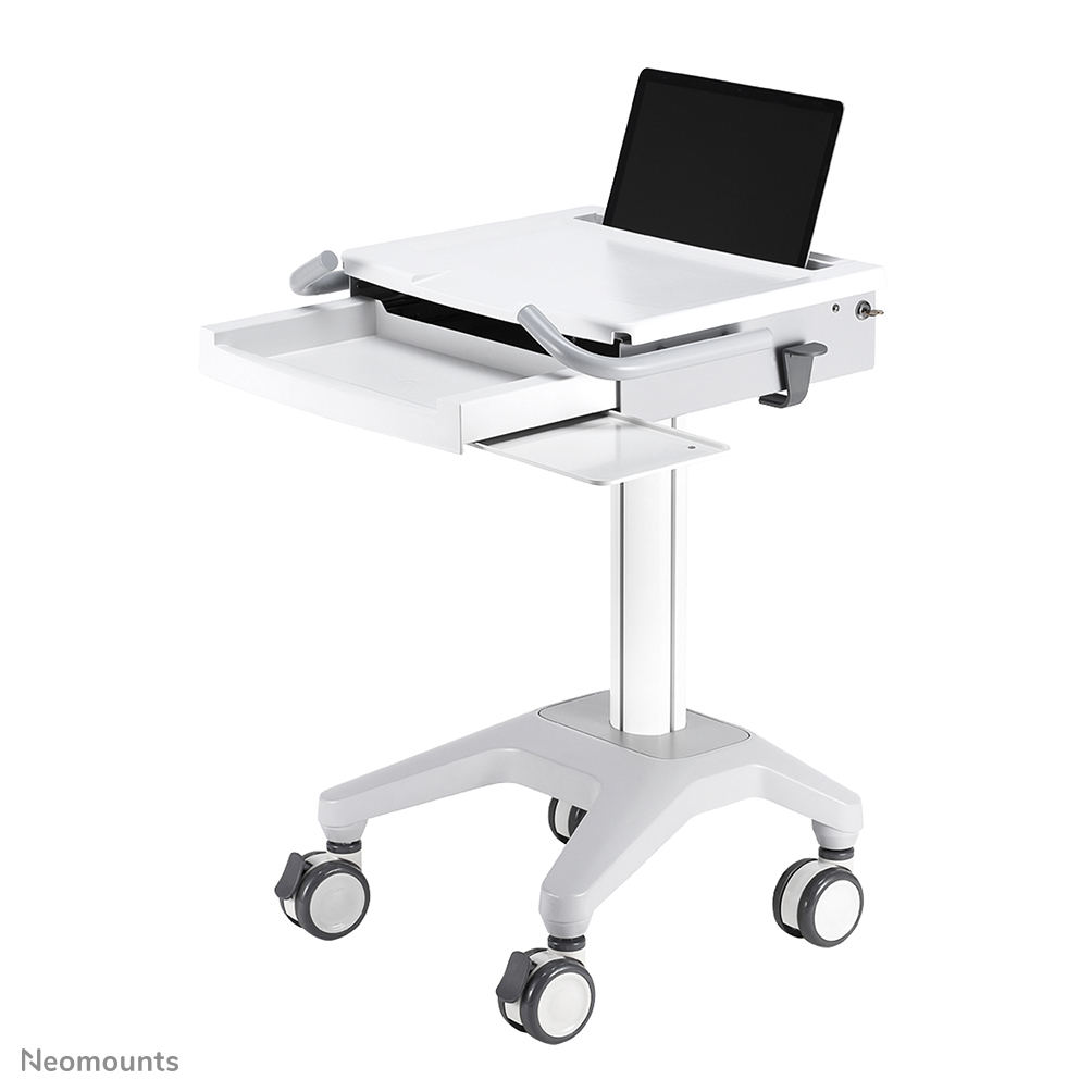 Neomounts MED-M200 Station de travail mobile médicale 10-17" - max 5 kg - ressort à gaz - verrouillable (cadenas inclus) - blanc