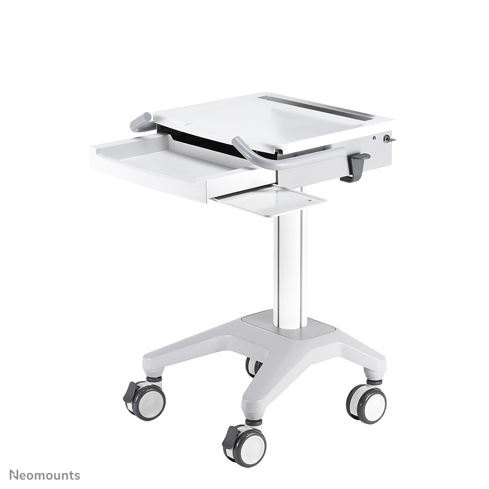 Neomounts MED-M200 Station de travail mobile médicale 10-17" - max 5 kg - ressort à gaz - verrouillable (cadenas inclus) - blanc