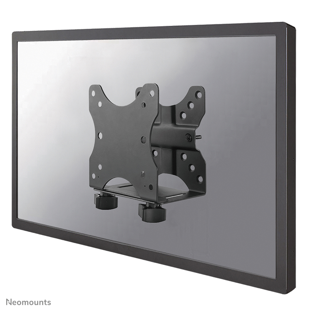 Le support pour client léger Neomounts Select, modèle NM-TC100BLACK, permet de monter un poste de travail tout simplement à un bras de moniteur.