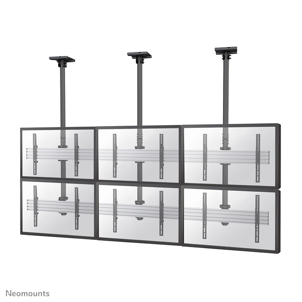 Neomounts NMPRO-C32 Support pour mur d'images plafond 6 écrans - 32-55" - max 30 kg/écran - VESA 100x100-600x400 - h 325 cm - noir
