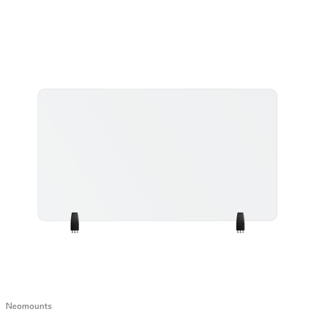 Neomounts NS-GLSPROTECT120 Écran de sécurité en verre trempé - l120 cm - 100% recyclable - pinces de bureau incluses - transparent
