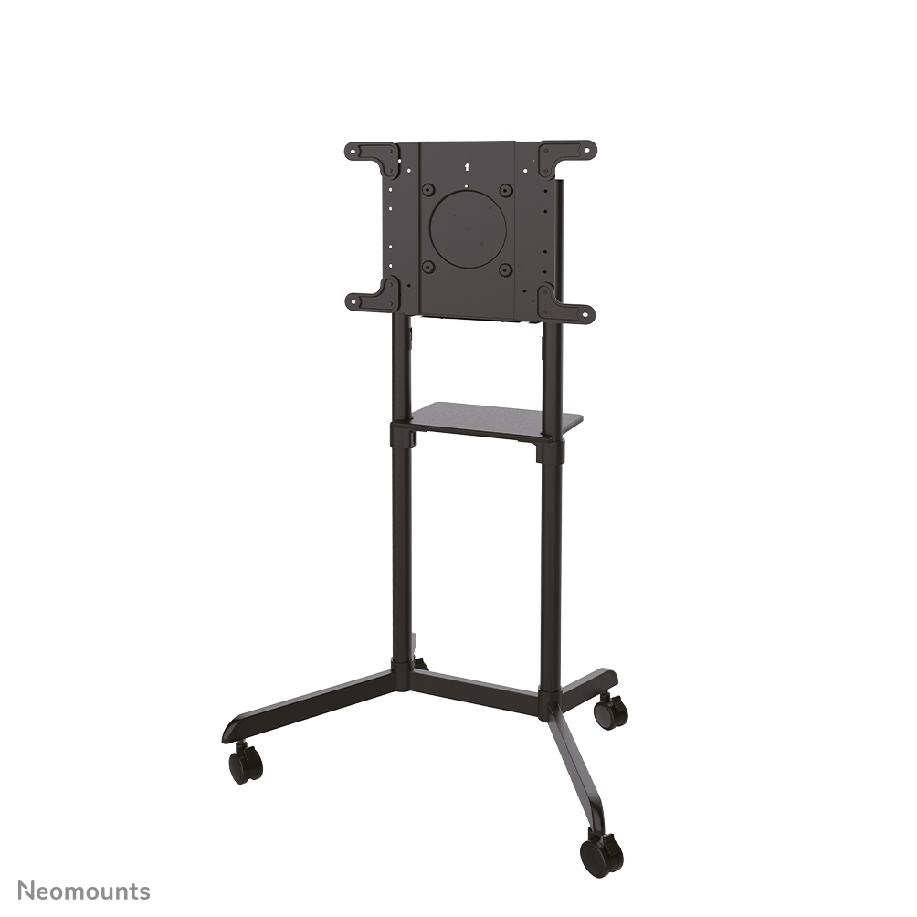 Neomounts NS-M1250BLACK Support au sol pour écran 37-70" - max 70 kg - VESA 200x200-600x400 - 90° rotatif - étagère multimédia incluse - noir