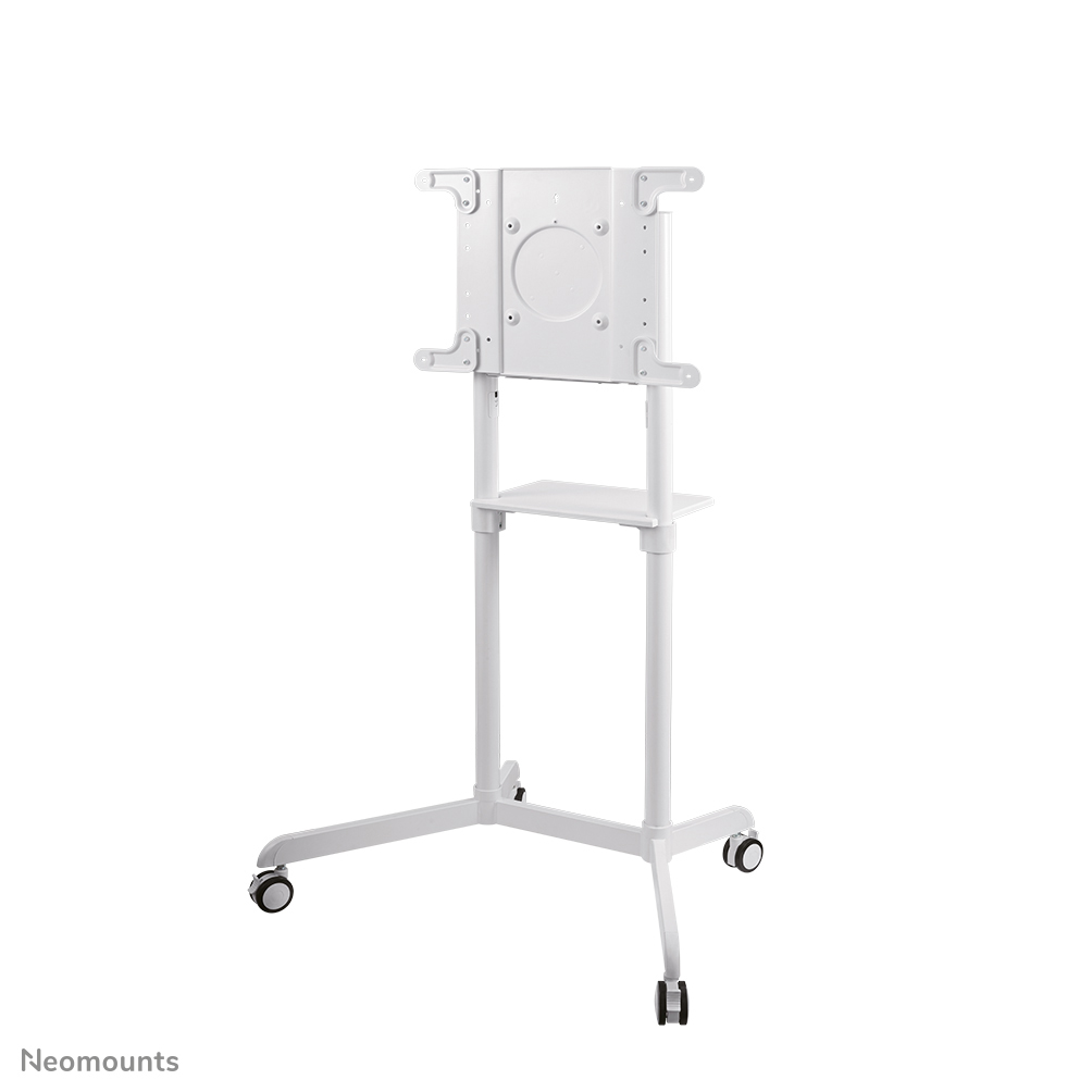 Neomounts NS-M1250WHITE Support au sol pour écran 37-70" - max 70 kg - VESA 200x200-600x400 - 90° rotatif - incl. étagère multimédia incluse - blanc