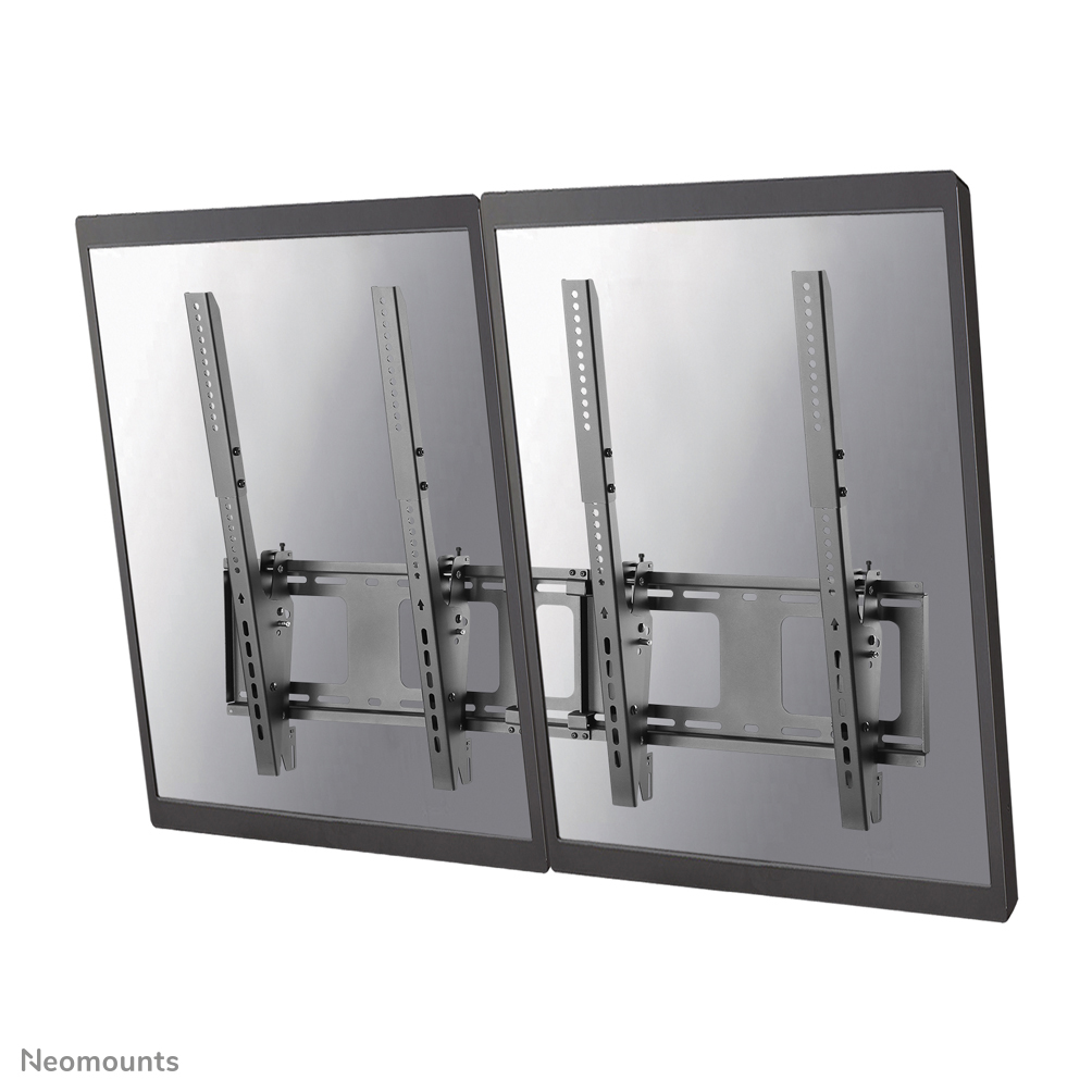 Neomounts NS-WMB200PBLACK Support mural pour Menu board 2 écrans 40-52" - max 50 kg/écran - VESA 200x200-400x600 - p7,8 cm - inclinable - portrait - noir