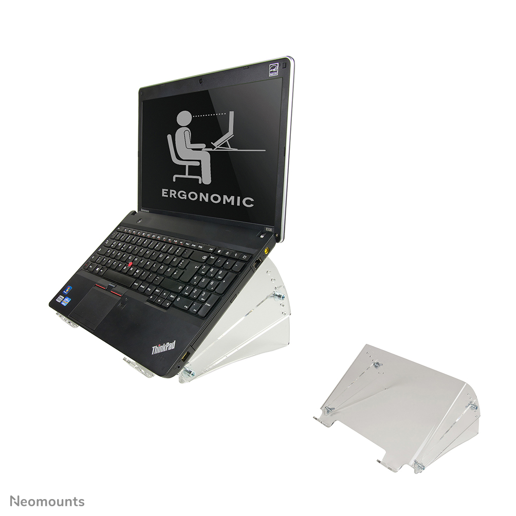 l'élévateur en acrylique pour ordinateur portable Neomounts by Newstar, modèle NSNOTEBOOK300 est un élévateur pour ordinateur portable inclinable.