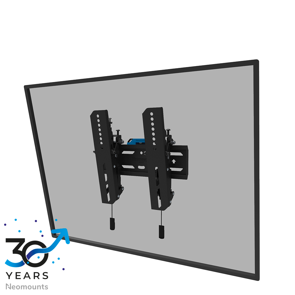 Neomounts LEVEL-850 WL35S-850BL12 Support mural inclinable pour écran 24-65" - max 40 kg - VESA 75x75-200x200 - p3,5 cm - ajustement du niveau - verrouillable (avec vis de sécurité, sans cadenas) - installation rapide - gabarit de fixation inclus