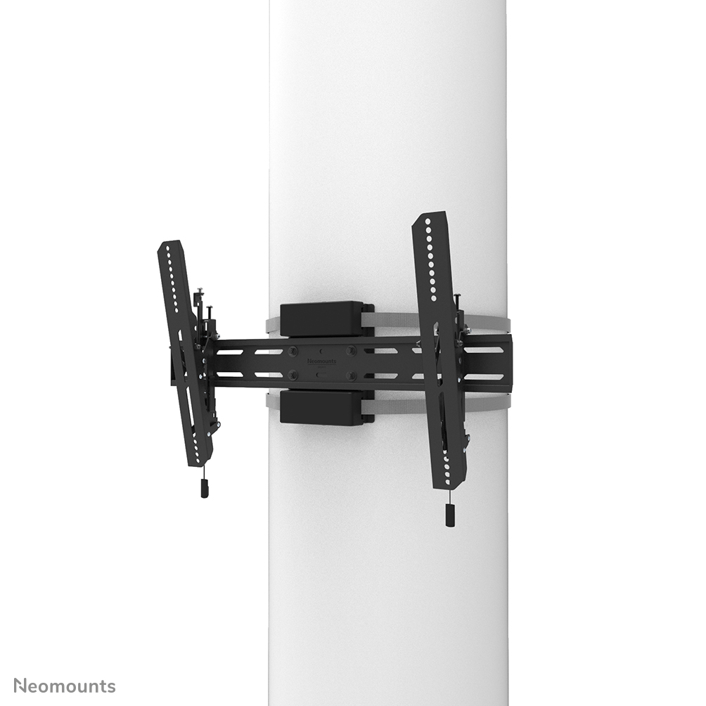 Neomounts WL35S-910BL16 Support de pilier inclinable pour écran 40-75" - max 50 kg - VESA 300x100-600x400 - adapté pour Ø 25-100 cm - p6,9 cm - ajustement du niveau - verrouillable (vis de sécurité incluse, cadenas non inclus) - noir