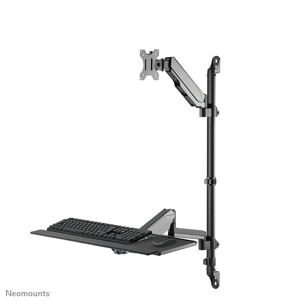 Neomounts WL90-325BL1 Station de travail assis-debout mural - 17-32" - 1-9 kg (incurvé 6 kg) - ressort à gaz - noir